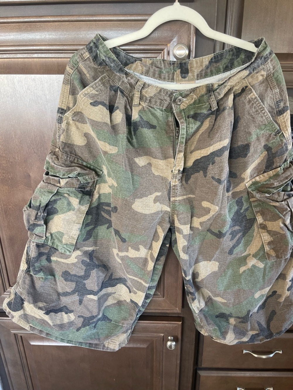 Camouflage Cargo Men's Shorts - Green Camo